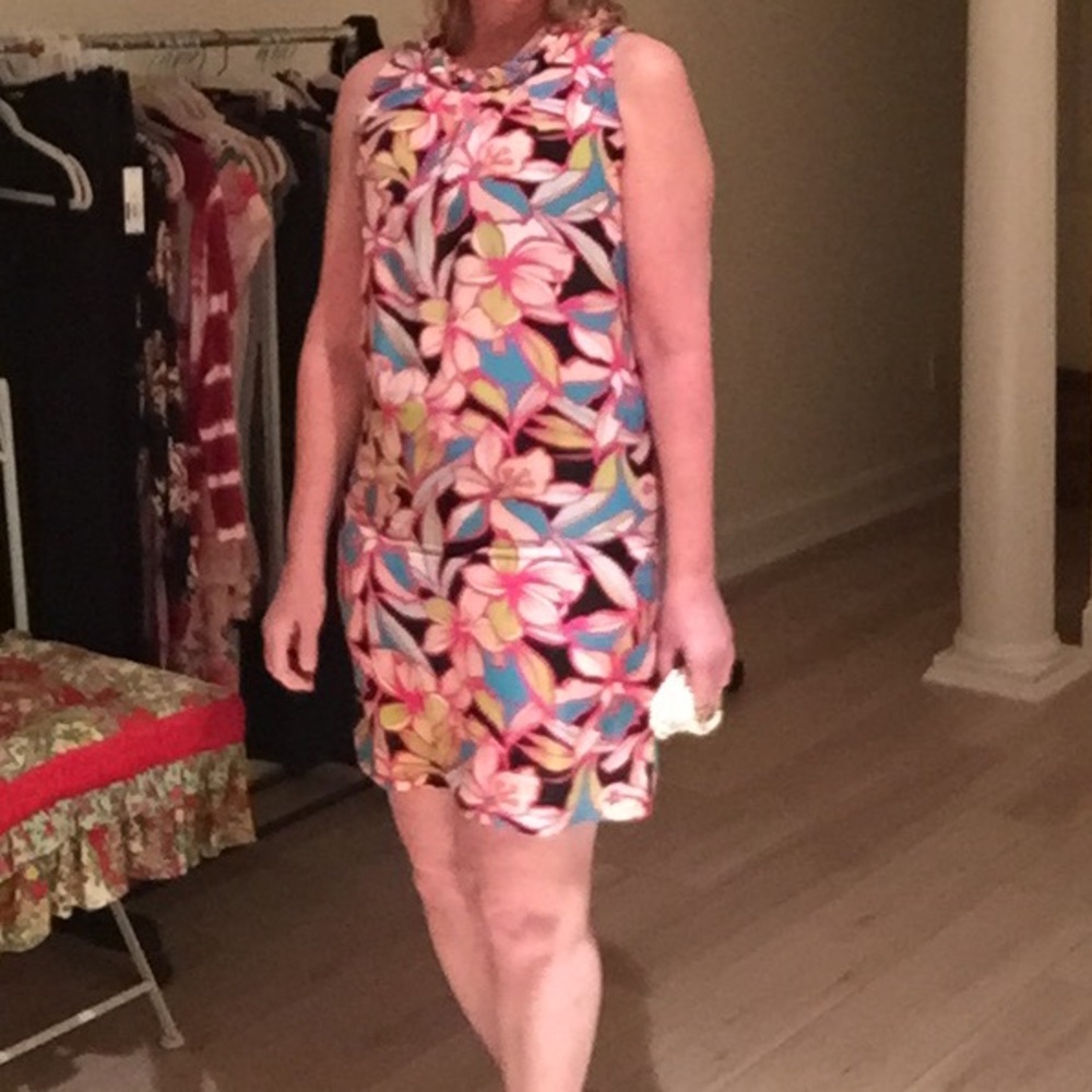 Tracy Negoshian festive Floral summer, party shift dress XS S
